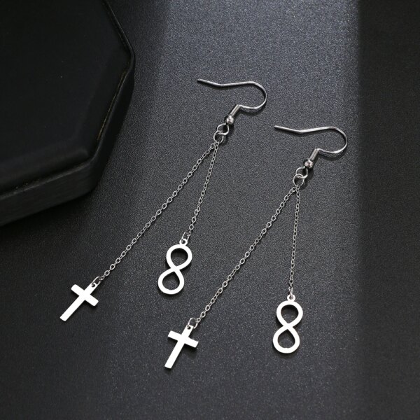 boucle d'oreille femme en acier inoxydable pour femmes, bijoux avec pendentif en forme d'étoile, de lune, de cœur