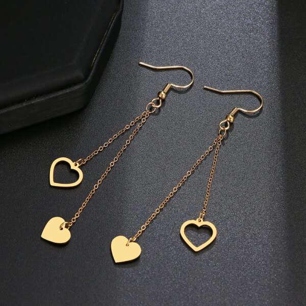 boucle d'oreille femme en acier inoxydable pour femmes, bijoux avec pendentif en forme d'étoile, de lune, de cœur