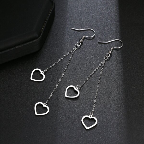 29740-f965c0.jpg boucle d'oreille femme en acier inoxydable pour femmes, bijoux avec pendentif en forme d'étoile, de lune, de cœur