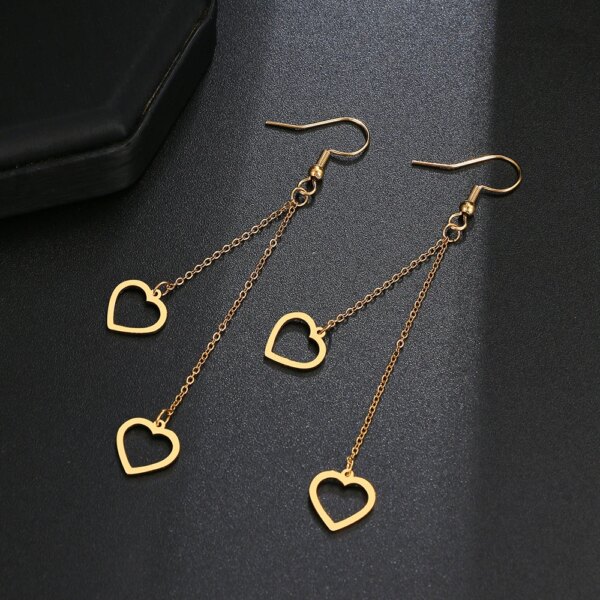 boucle d'oreille femme en acier inoxydable pour femmes, bijoux avec pendentif en forme d'étoile, de lune, de cœur