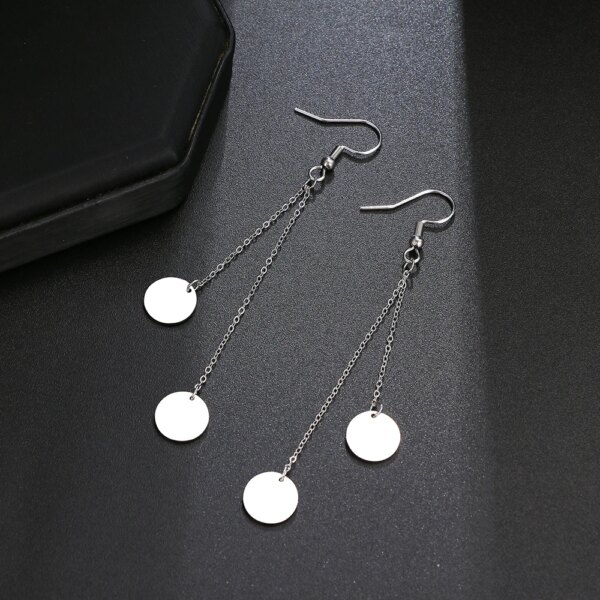 boucle d'oreille femme en acier inoxydable pour femmes, bijoux avec pendentif en forme d'étoile, de lune, de cœur