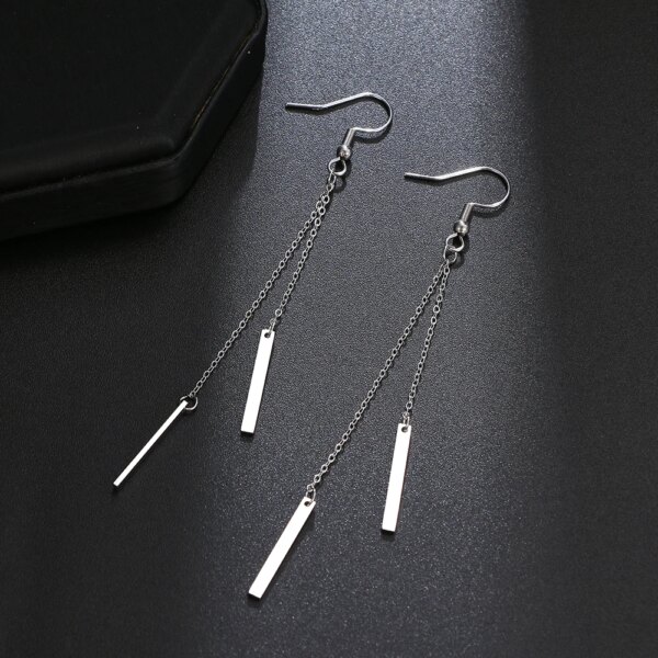 29755-2350f5.jpg boucle d'oreille femme en acier inoxydable pour femmes, bijoux avec pendentif en forme d'étoile, de lune, de cœur