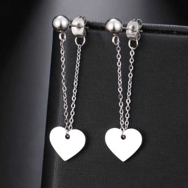 boucle d'oreille femme en acier inoxydable, chaîne Simple, perle, étoile ronde, feuille d'érable