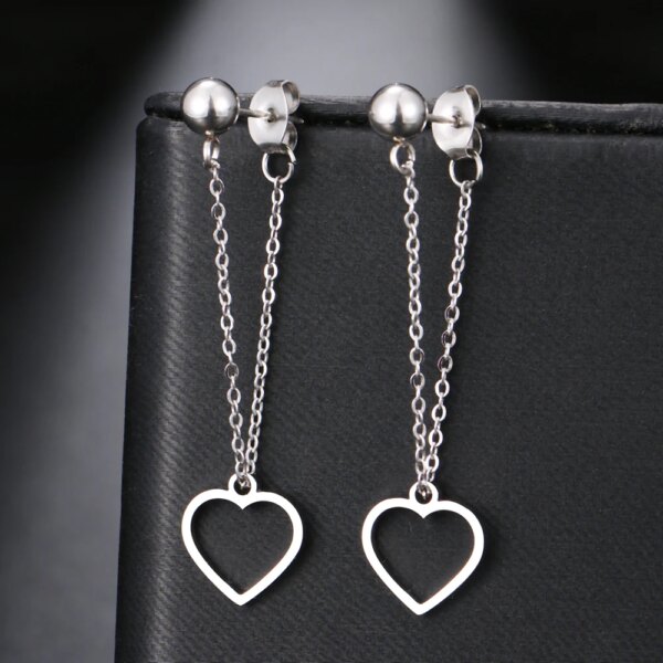 boucle d'oreille femme en acier inoxydable, chaîne Simple, perle, étoile ronde, feuille d'érable