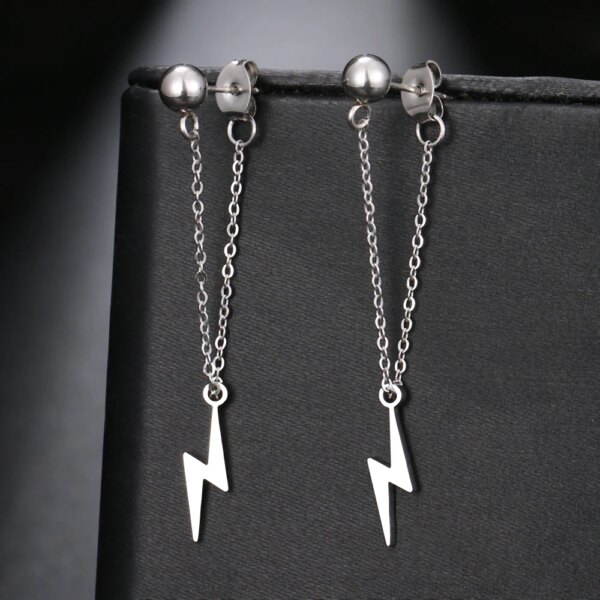 29851-04f4f6.jpg boucle d'oreille femme en acier inoxydable, chaîne Simple, perle, étoile ronde, feuille d'érable