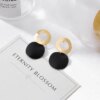 boucle d'oreille femme de déclaration coréenne pour femmes, noir mignon arcylique géométrique