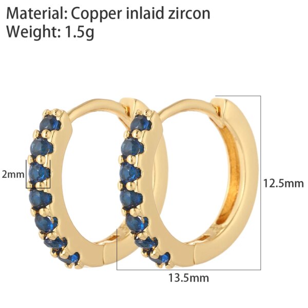 boucle d'oreille femme cœur et mauvais œil turc bleu pour femmes, couleur or véritable