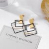 29951-88df10.jpg boucle d'oreille femme de déclaration coréenne pour femmes, noir mignon arcylique géométrique