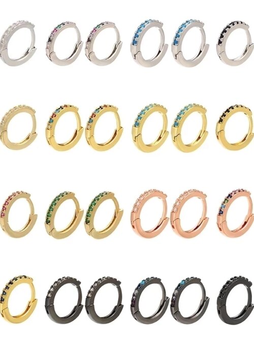 boucle d'oreille femme 13x14mm, une paire de boucles d'oreilles en cristal pour femmes, bijoux DIY, petites boucles d'oreilles