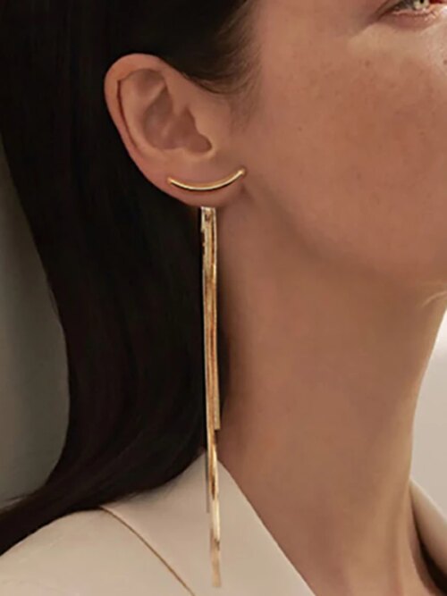 boucle d'oreille femme Vintage en Arc brillant pour femmes, bijoux de luxe suspendus