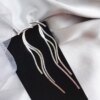 boucle d'oreille femme Vintage en Arc brillant pour femmes, bijoux de luxe suspendus