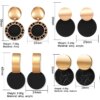 boucle d'oreille femme de déclaration coréenne pour femmes, noir mignon arcylique géométrique Dangle pendants
