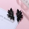 boucle d'oreille femme de déclaration coréenne pour femmes, noir mignon arcylique géométrique Dangle pendants
