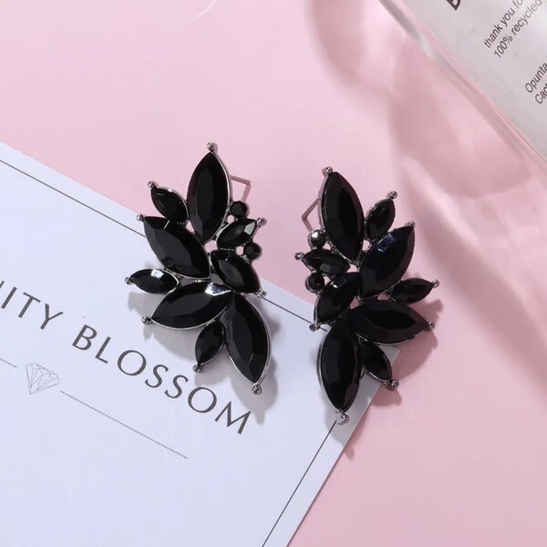 boucle d'oreille femme de déclaration coréenne pour femmes, noir mignon arcylique géométrique Dangle pendants