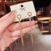boucle d'oreille femme Vintage en Arc brillant pour femmes, bijoux de luxe suspendus