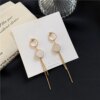 boucle d'oreille femme Vintage en Arc brillant pour femmes, bijoux de luxe suspendus