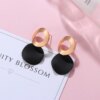 boucle d'oreille femme de déclaration coréenne pour femmes, noir mignon arcylique géométrique Dangle pendants