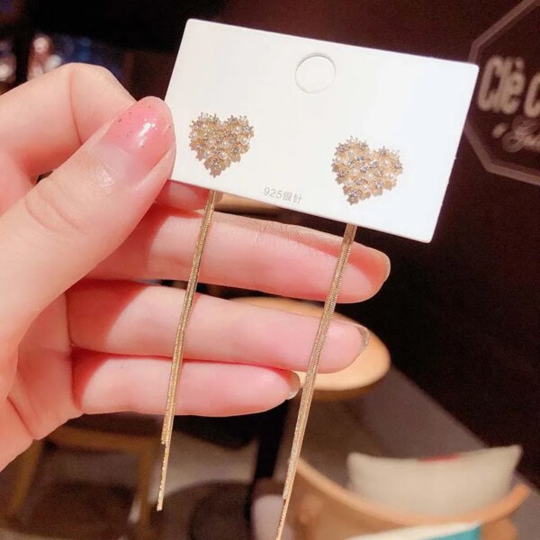 boucle d'oreille femme Vintage en Arc brillant pour femmes, bijoux de luxe suspendus