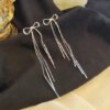 boucle d'oreille femme Vintage en Arc brillant pour femmes, bijoux de luxe suspendus