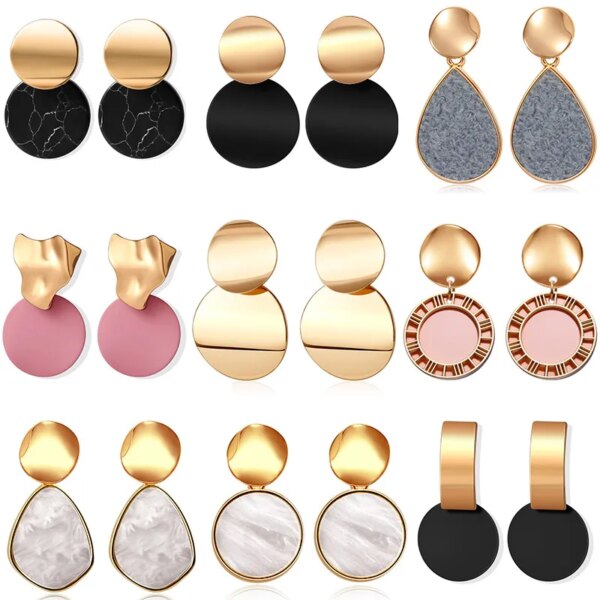 boucle d'oreille femme rondes de déclaration coréenne pour femmes, boucles d'oreilles pendantes en peluche de coquille