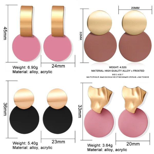 boucle d'oreille femme rondes de déclaration coréenne pour femmes, boucles d'oreilles pendantes en peluche de coquille