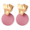 boucle d'oreille femme rondes de déclaration coréenne pour femmes, boucles d'oreilles pendantes en peluche de coquille