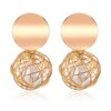 boucle d'oreille femme rondes de déclaration coréenne pour femmes, boucles d'oreilles pendantes en peluche de coquille