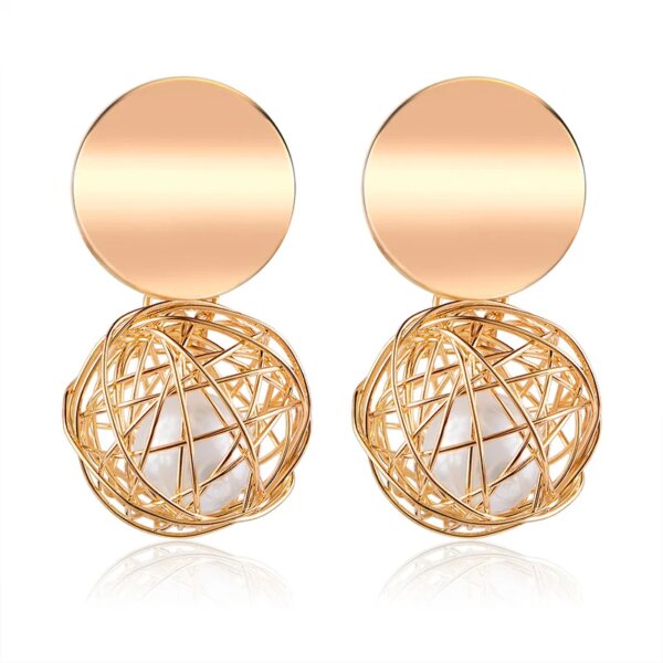 boucle d'oreille femme rondes de déclaration coréenne pour femmes, boucles d'oreilles pendantes en peluche de coquille