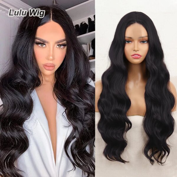 3026-59e07f.jpg Perruque synthétique longue lisse rouge vin avec frange