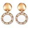 boucle d'oreille femme rondes de déclaration coréenne pour femmes, boucles d'oreilles pendantes en peluche de coquille