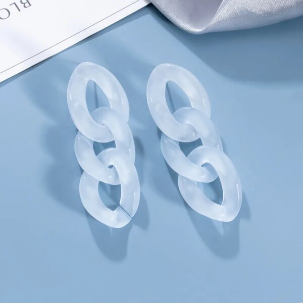 boucle d'oreille femme Géométriques pour Femme, Bleues et en Acrylique, Nouvelle Collection Coréenne