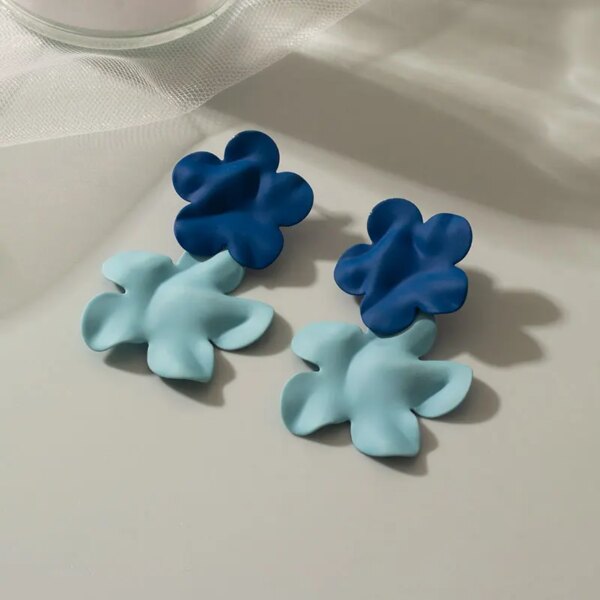 boucle d'oreille femme Bleues Géométriques pour Femme, Goutte d'Eau, Mode Coréenne