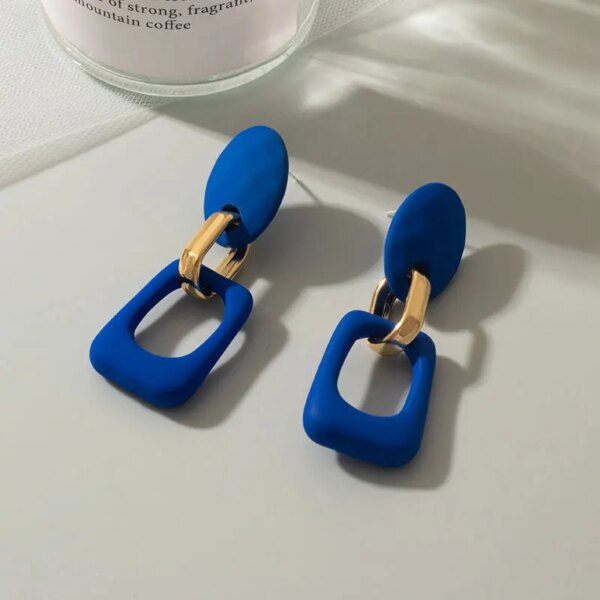 boucle d'oreille femme Bleues Géométriques pour Femme, Goutte d'Eau, Mode Coréenne