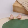 boucle d'oreille femme coréennes mignonnes, amour, coeur, Bling, Zircon, pierre, or Rose