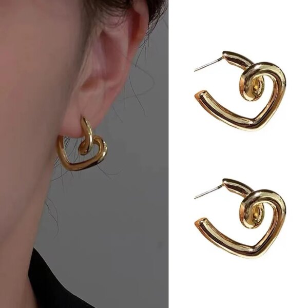 30452-120315.jpg boucle d'oreille femme coréennes mignonnes, amour, coeur, Bling, Zircon, pierre, or Rose