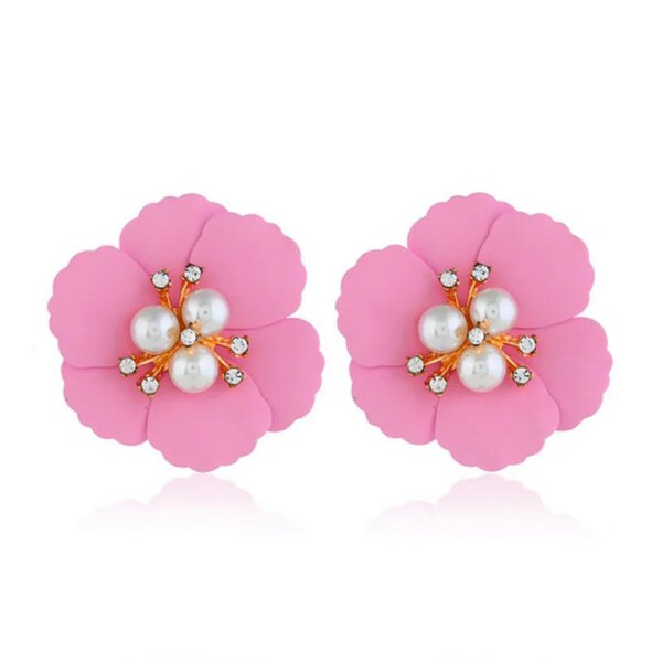 30494-38f4e8.jpg boucle d'oreille femme géométriques en acrylique pour femmes, coréen, rose, mignon, romantique, fleur ronde