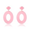 boucle d'oreille femme géométriques en acrylique pour femmes, coréen, rose, mignon, romantique, fleur ronde
