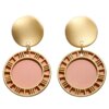 boucle d'oreille femme géométriques en acrylique pour femmes, coréen, rose, mignon, romantique, fleur ronde