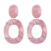 boucle d'oreille femme géométriques en acrylique pour femmes, coréen, rose, mignon, romantique, fleur ronde