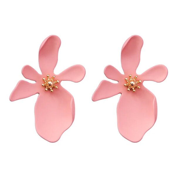 boucle d'oreille femme géométriques en acrylique pour femmes, coréen, rose, mignon, romantique, fleur ronde