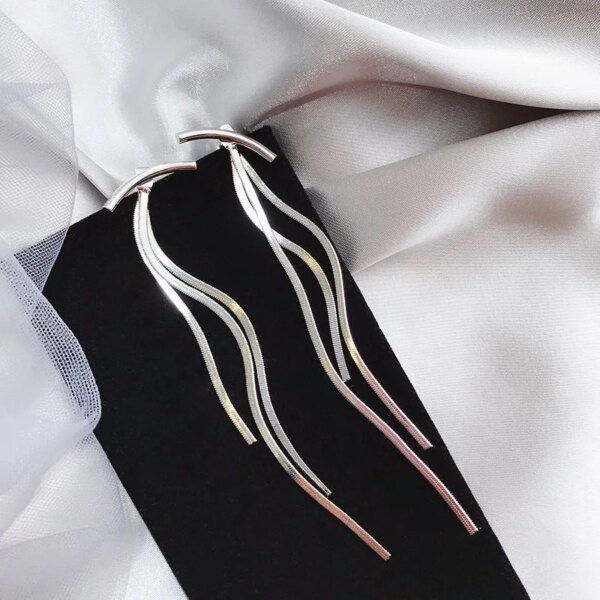 boucle d'oreille femme longues en acier inoxydable couleur or pour femmes, boucles d'oreilles coréennes simples géométriques unique