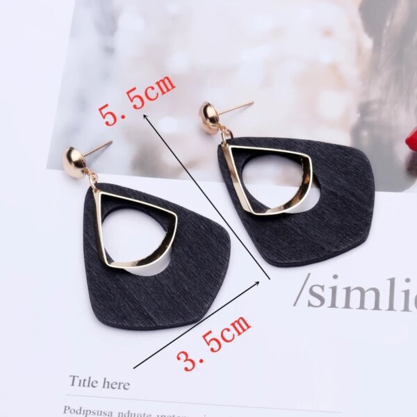 boucle d'oreille femme en forme de fleur pour femmes, bijoux de fête, de couleur noire, à géométrie ronde