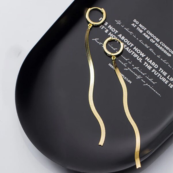 boucle d'oreille femme longues en acier inoxydable couleur or pour femmes, boucles d'oreilles coréennes simples géométriques unique