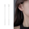 boucle d'oreille femme longues en acier inoxydable couleur or pour femmes, boucles d'oreilles coréennes simples géométriques unique