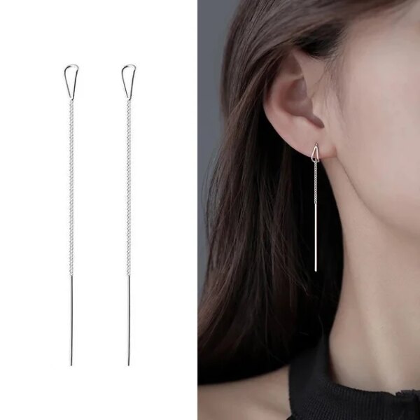 boucle d'oreille femme longues en acier inoxydable couleur or pour femmes, boucles d'oreilles coréennes simples géométriques unique