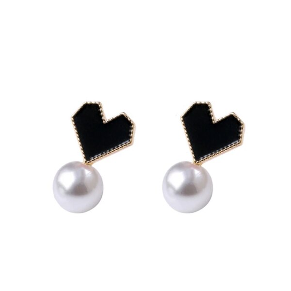 boucle d'oreille femme en forme de fleur pour femmes, bijoux de fête, de couleur noire, à géométrie ronde
