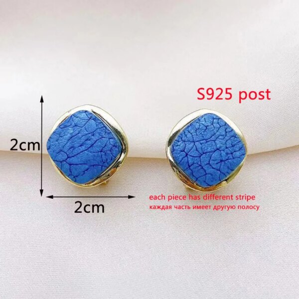 boucle d'oreille femme géométriques bleues pour femmes, style bohème, fleur