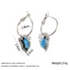 boucle d'oreille femme géométriques bleues pour femmes, style bohème, fleur