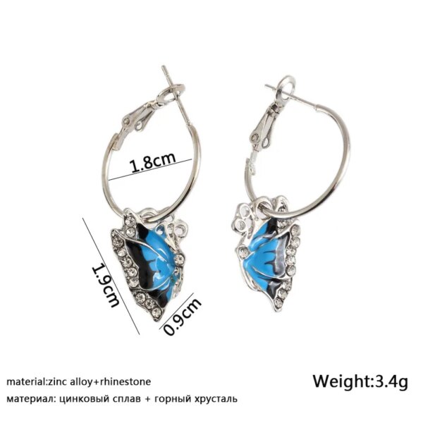 boucle d'oreille femme géométriques bleues pour femmes, style bohème, fleur