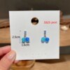 boucle d'oreille femme géométriques bleues pour femmes, style bohème, fleur